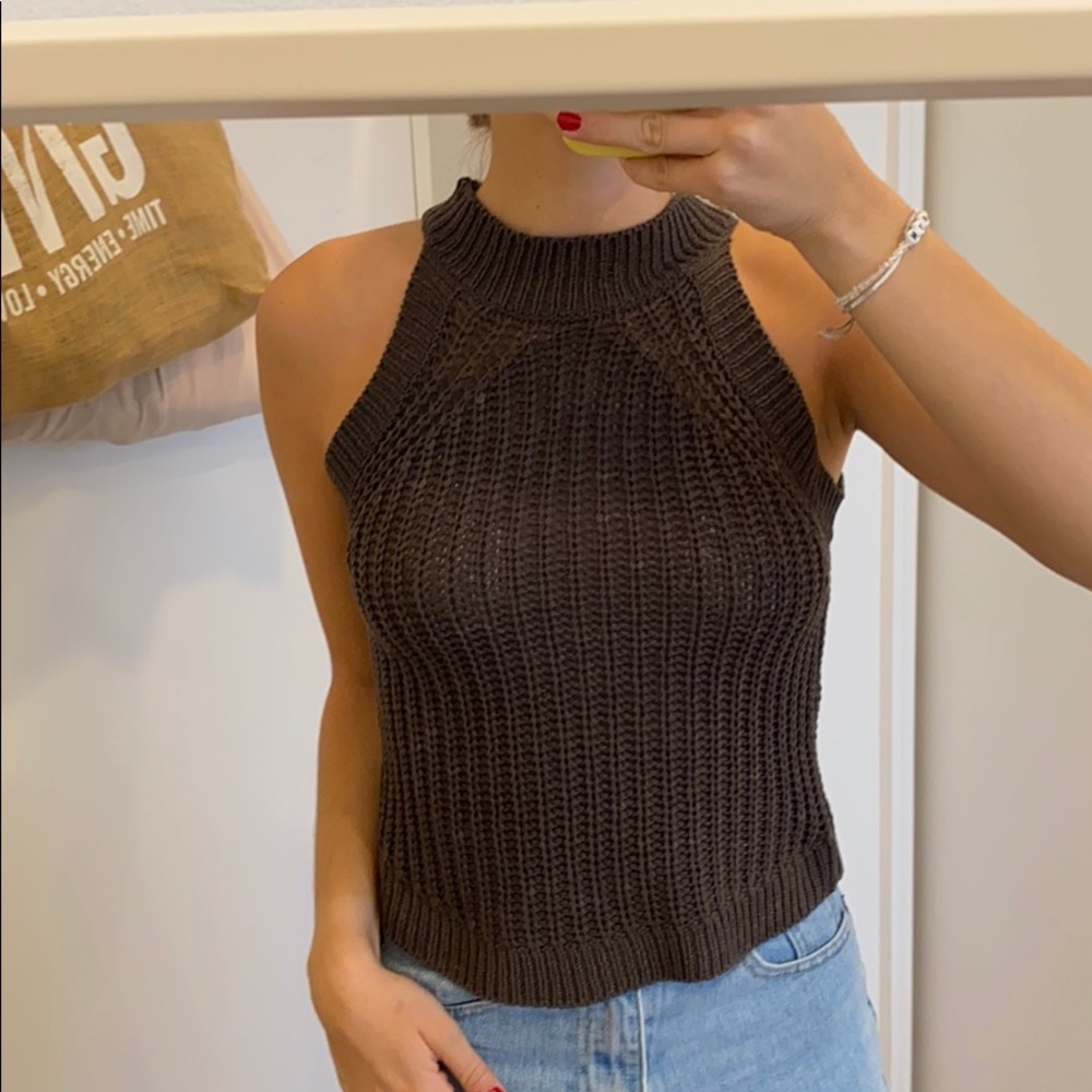 Grey Knitted Sweater Tank